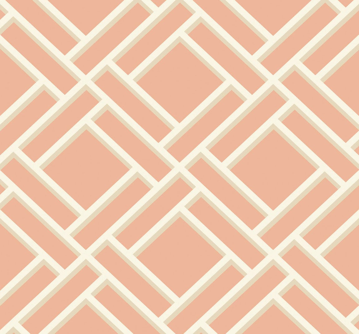 Lillian August Luxe Retreat Block Trellis Geometric Coastal Pink Matte Sidewall - LN11501