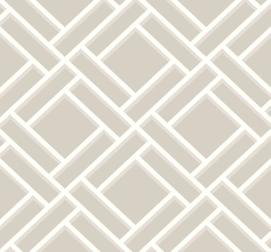 Lillian August Luxe Retreat Block Trellis Geometric Coastal Grey Matte Sidewall - LN11508