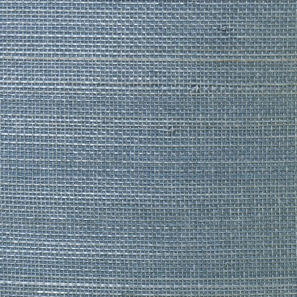 Lillian August Luxe Retreat Abaca Grasscloth Grasscloth Coastal Blue Satin Sidewall - LN11842