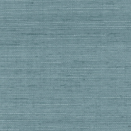 Lillian August Luxe Retreat Sisal Grasscloth Grasscloth Coastal Blue Satin Sidewall - LN11852