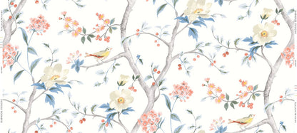 Lillian August Luxe Retreat Southport Floral Trail Fabric Chinoiserie Coastal Multicolored Matte Fabric - LN11901F