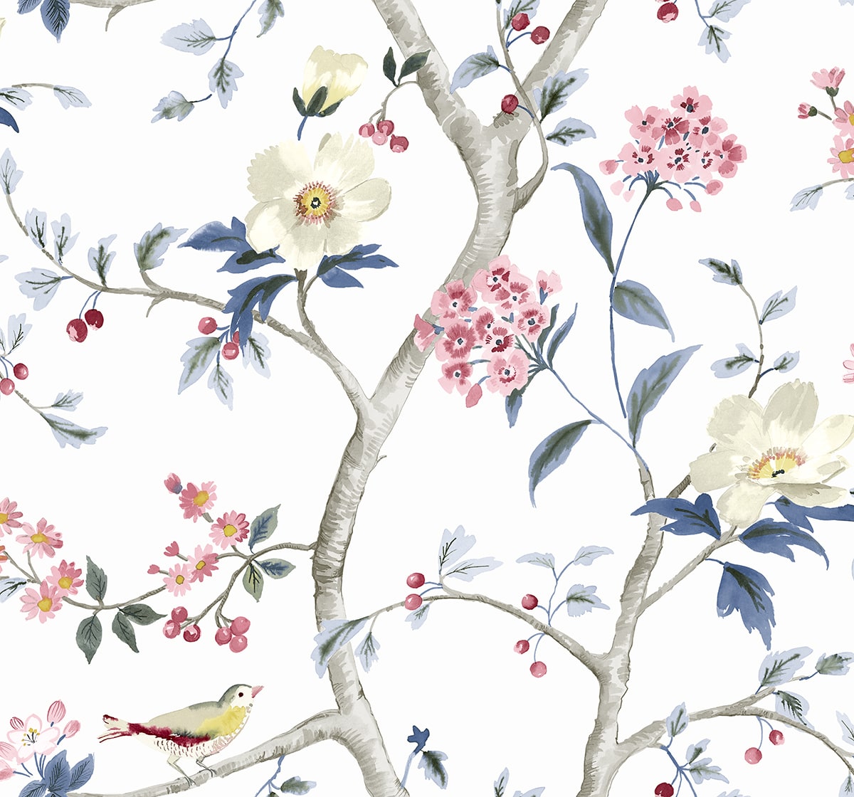 Lillian August Coastal Haven Sparrow Haven Chinoiserie Traditional Multicolored Matte Sidewall - LN40001