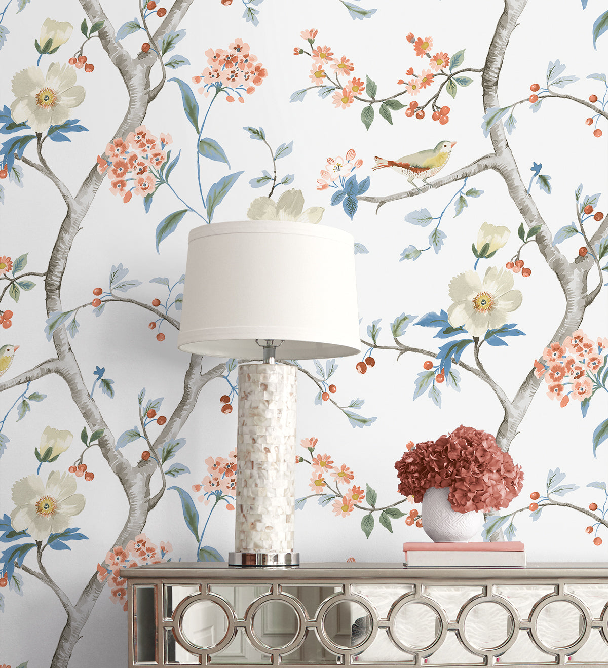 Lillian August Coastal Haven Sparrow Haven Chinoiserie Traditional Multicolored Matte  - LN40006