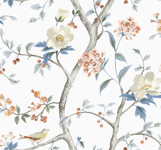 Lillian August Coastal Haven Sparrow Haven Chinoiserie Traditional Multicolored Matte Sidewall - LN40006