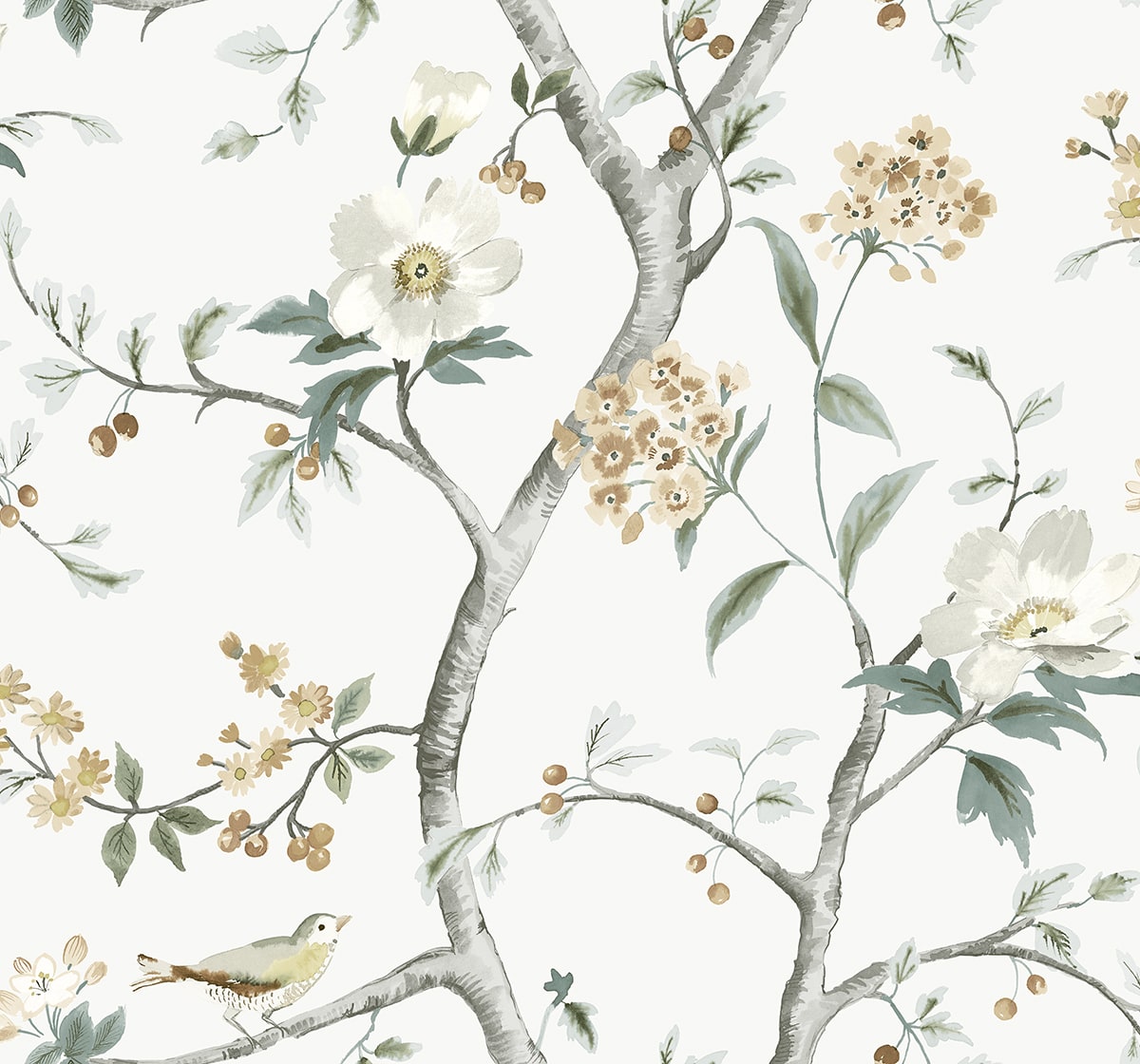 Lillian August Coastal Haven Sparrow Haven Chinoiserie Traditional Multicolored Matte Sidewall - LN40008