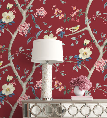 Lillian August Coastal Haven Sparrow Haven Chinoiserie Traditional Red Matte  - LN40011