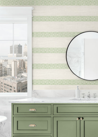 Lillian August Coastal Haven Alani Geo Stripe Stripe Coastal Green Matte  - LN40104