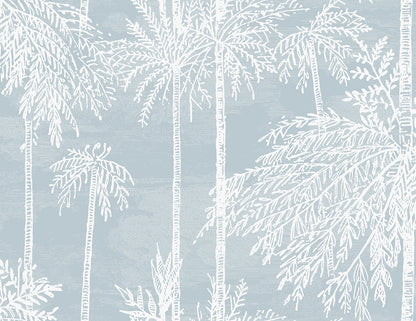 Lillian August Coastal Haven Palm Grove Botanical Coastal Blue Matte  - LN40202