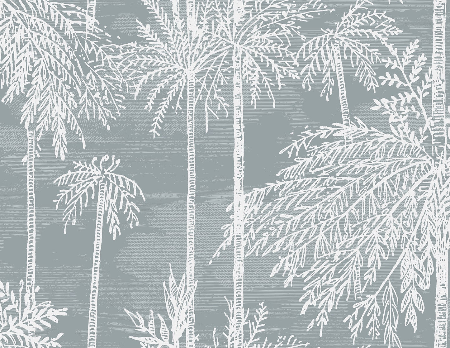 Lillian August Coastal Haven Palm Grove Botanical Coastal Blue Matte Sidewall - LN40218