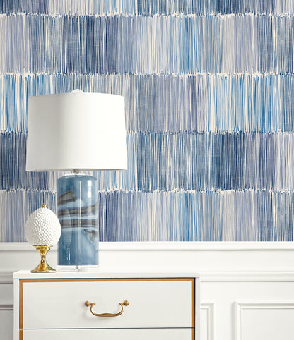 Lillian August Coastal Haven Arielle Abstract Stripe Stripe Contemporary Blue Matte  - LN40302