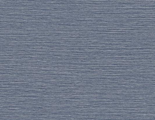 Lillian August Coastal Haven Tiger Island Faux Sisal Faux Grasscloth Coastal Blue Matte Sidewall - LN40402