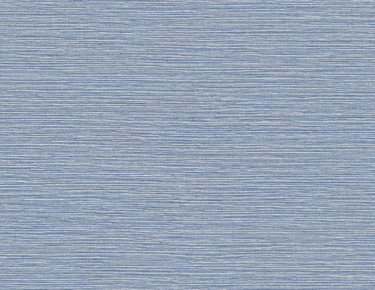 Lillian August Coastal Haven Tiger Island Faux Sisal Faux Grasscloth Coastal Blue Matte Sidewall - LN40422