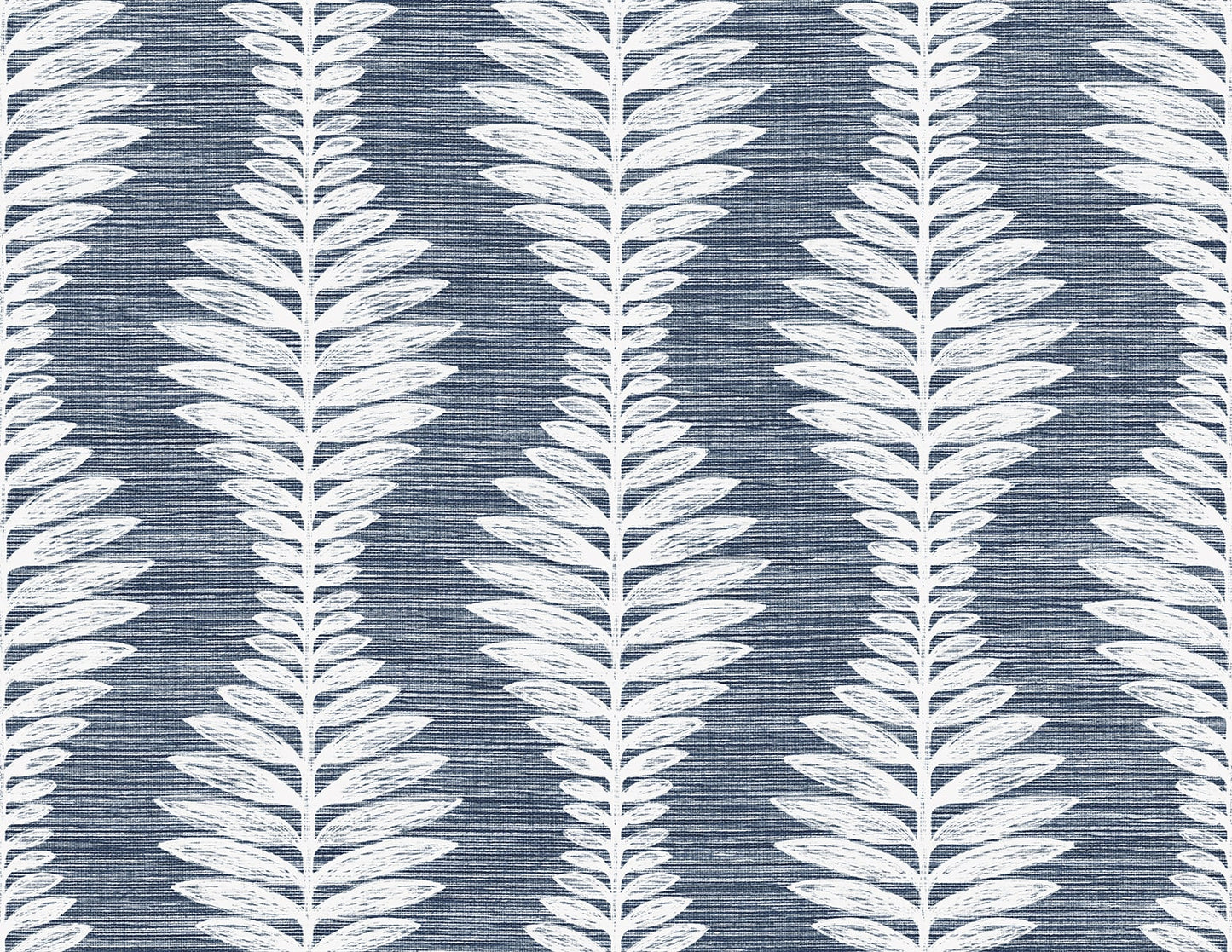 Lillian August Coastal Haven Carina Leaf Ogee Botanical Coastal Blue Matte Sidewall - LN40502