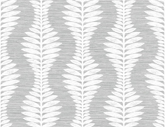 Lillian August Coastal Haven Carina Leaf Ogee Botanical Coastal Grey Matte Sidewall - LN40508