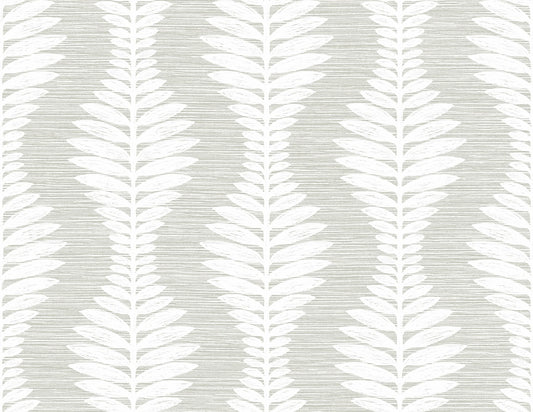 Lillian August Coastal Haven Carina Leaf Ogee Botanical Coastal Grey Matte Sidewall - LN40518