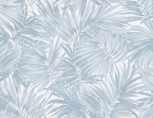 Lillian August Coastal Haven Cordelia Tossed Palms Botanical Coastal Blue Matte Sidewall - LN40702