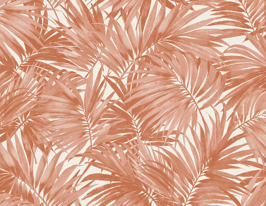 Lillian August Coastal Haven Cordelia Tossed Palms Botanical Coastal Orange Matte Sidewall - LN40706