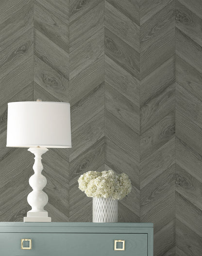 Lillian August Coastal Haven Keone Bay Chevron Wood Coastal Grey Matte  - LN40808
