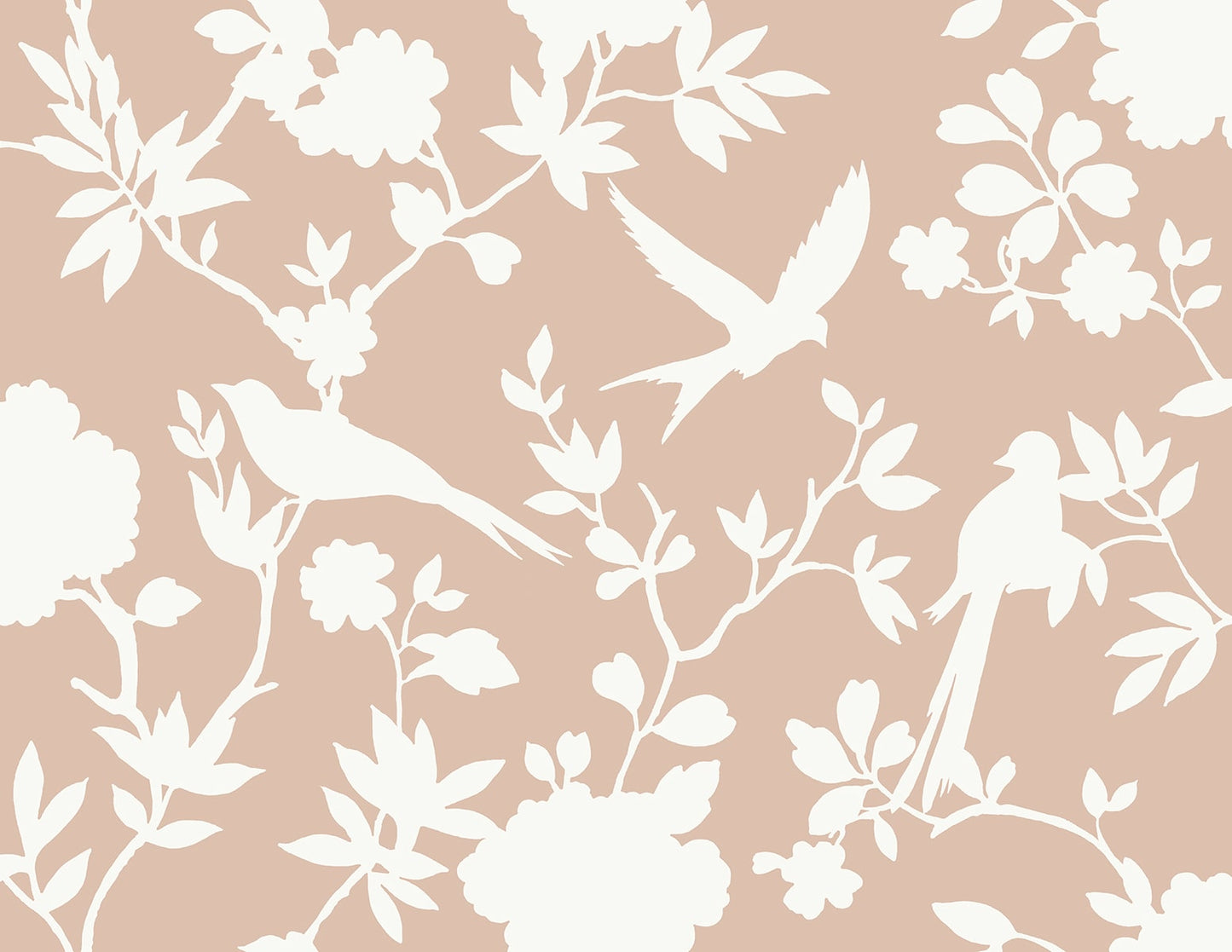 Lillian August Coastal Haven Kauai Bird Toile Toile Traditional Pink Matte Sidewall - LN40906