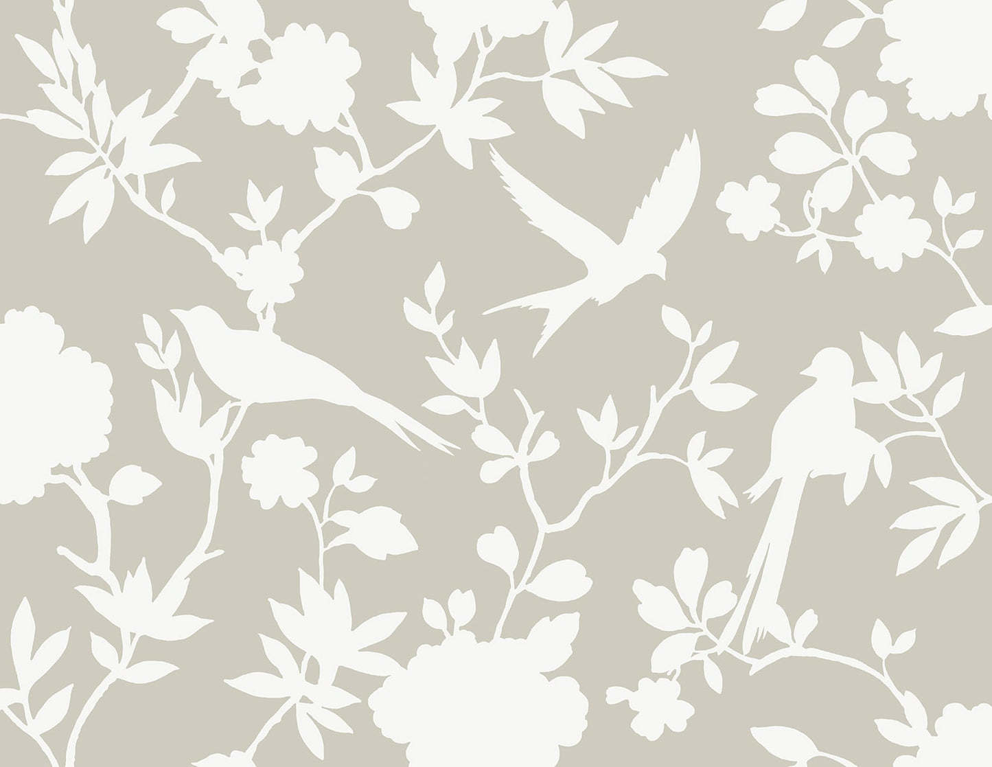 Lillian August Coastal Haven Kauai Bird Toile Toile Traditional Grey Matte Sidewall - LN40907