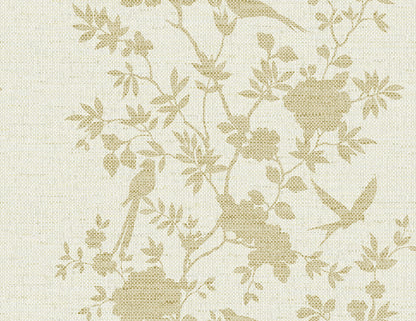 Lillian August Coastal Haven Aloha Bird Trail Toile Traditional Beige Matte  - LN41003