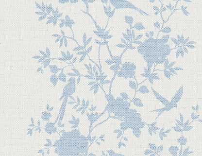 Lillian August Coastal Haven Aloha Bird Trail Toile Traditional Blue Matte  - LN41012