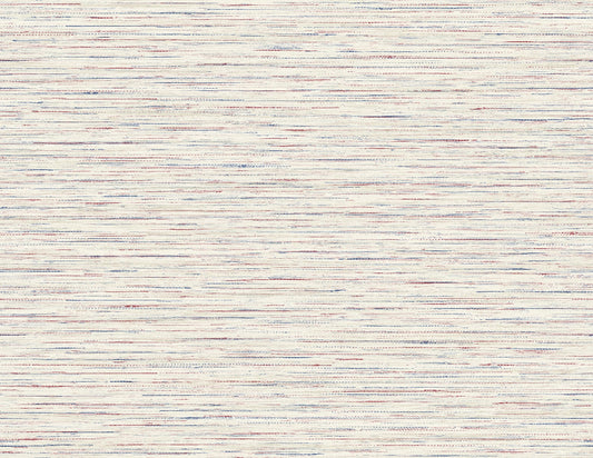 Lillian August Coastal Haven Loe Sanctuary Stria Faux Grasscloth Coastal Multicolored Matte Sidewall - LN41101