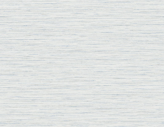 Lillian August Coastal Haven Loe Sanctuary Stria Faux Grasscloth Coastal Blue Matte Sidewall - LN41102