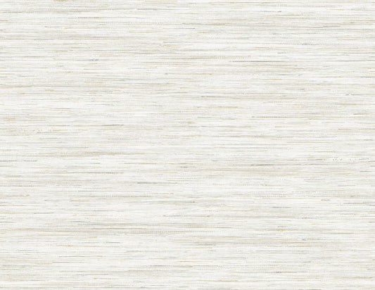 Lillian August Coastal Haven Loe Sanctuary Stria Faux Grasscloth Coastal Off-White Matte Sidewall - LN41105