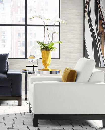 Lillian August Coastal Haven Loe Sanctuary Stria Faux Grasscloth Coastal Multicolored Matte  - LN41106