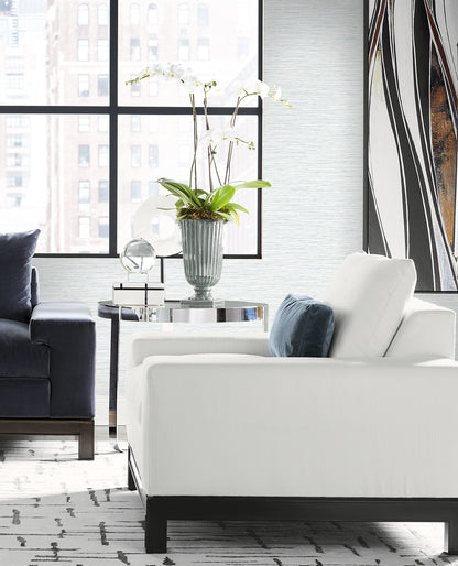 Lillian August Coastal Haven Loe Sanctuary Stria Faux Grasscloth Coastal Blue Matte  - LN41132