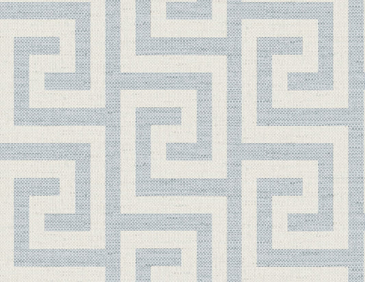 Lillian August Coastal Haven Luna Retreat Greek Key Geometric Coastal Blue Matte Sidewall - LN41202