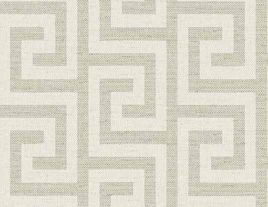 Lillian August Coastal Haven Luna Retreat Greek Key Geometric Coastal Grey Matte Sidewall - LN41207