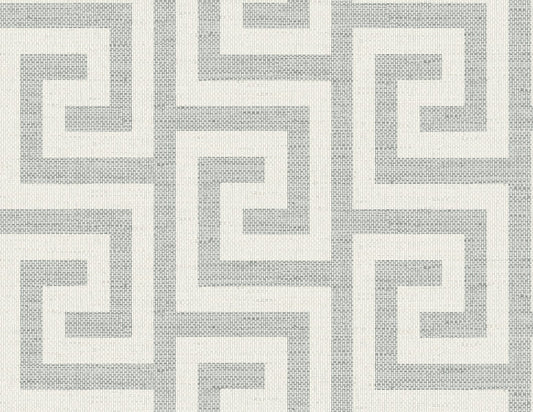 Lillian August Coastal Haven Luna Retreat Greek Key Geometric Coastal Grey Matte Sidewall - LN41208