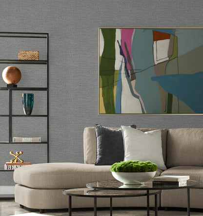 Lillian August Coastal Haven Kaya Faux Paperweave Faux Grasscloth Coastal Grey Matte  - LN41310