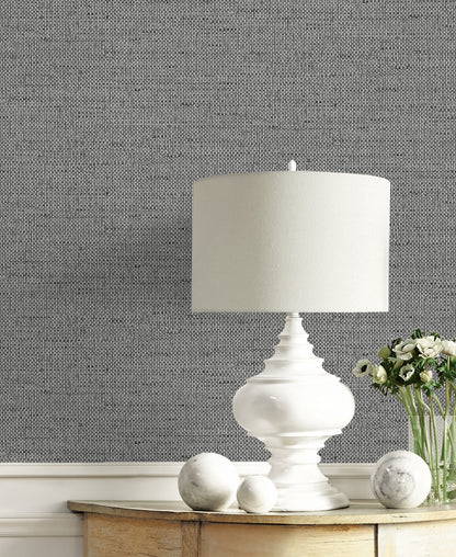 Lillian August Coastal Haven Kaya Faux Paperweave Faux Grasscloth Coastal Grey Matte  - LN41310