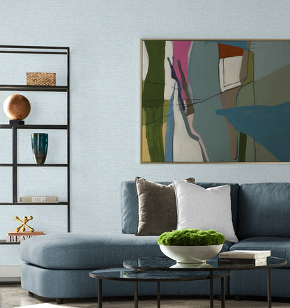 Lillian August Coastal Haven Kaya Faux Paperweave Faux Grasscloth Coastal Blue Matte  - LN41312