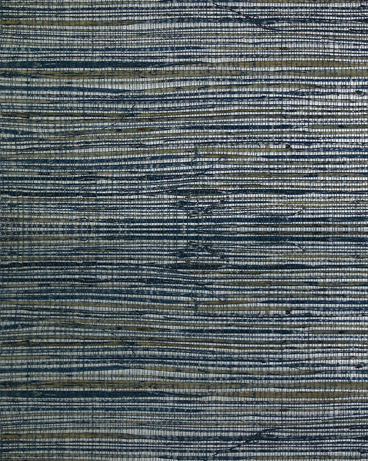 Lillian August Lillian August Natural Textured Wallcoverings 2 Raw Hemp Grasscloth Contemporary Blues Satin Sidewall - LN50000