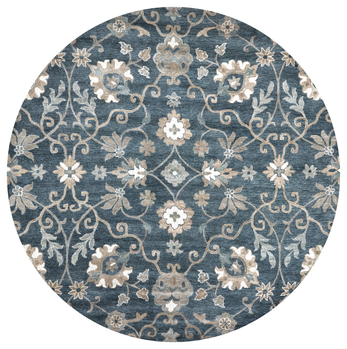 Leone transitional round rug, 10 ft diameter.