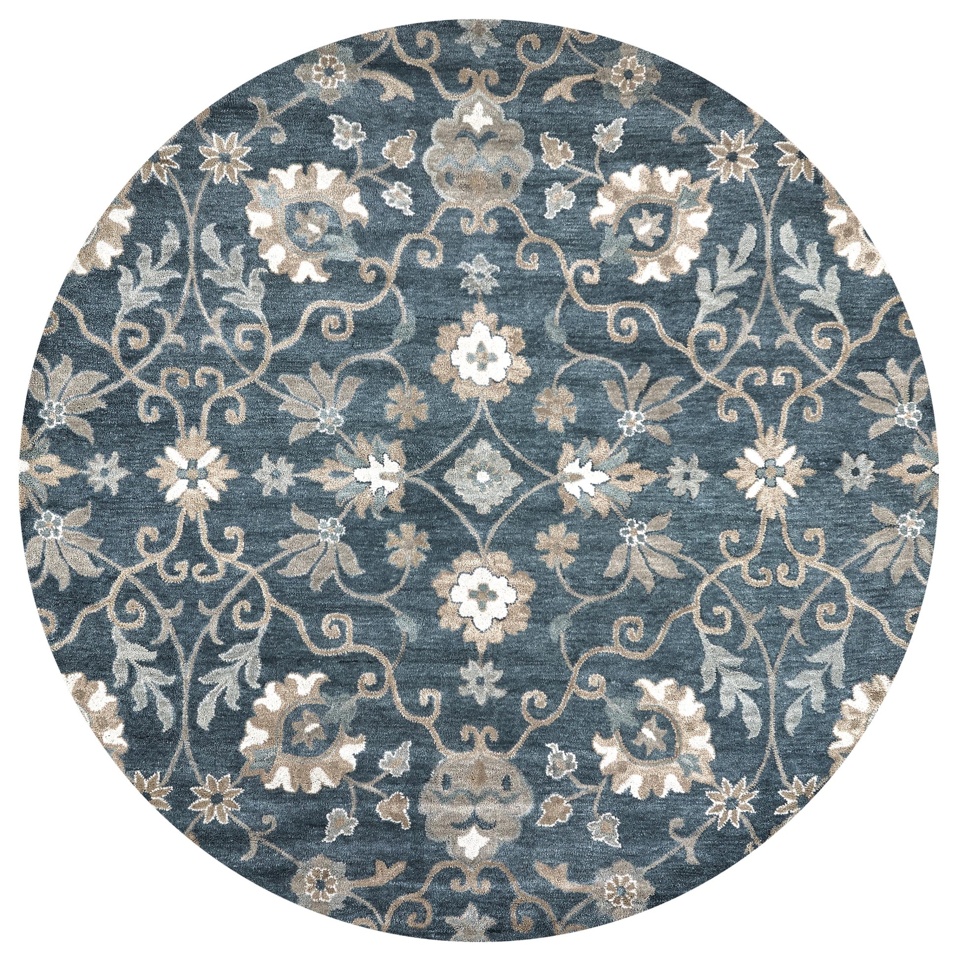 Leone transitional round rug, 10 ft diameter.