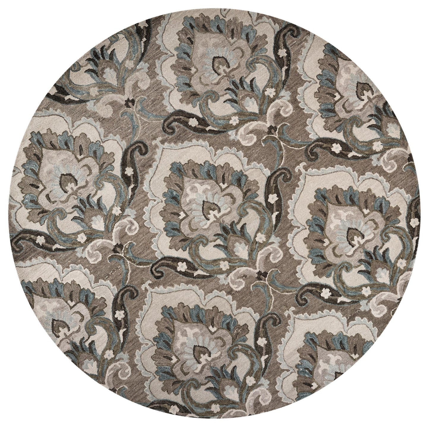 Leone Transitional 8' round rug.