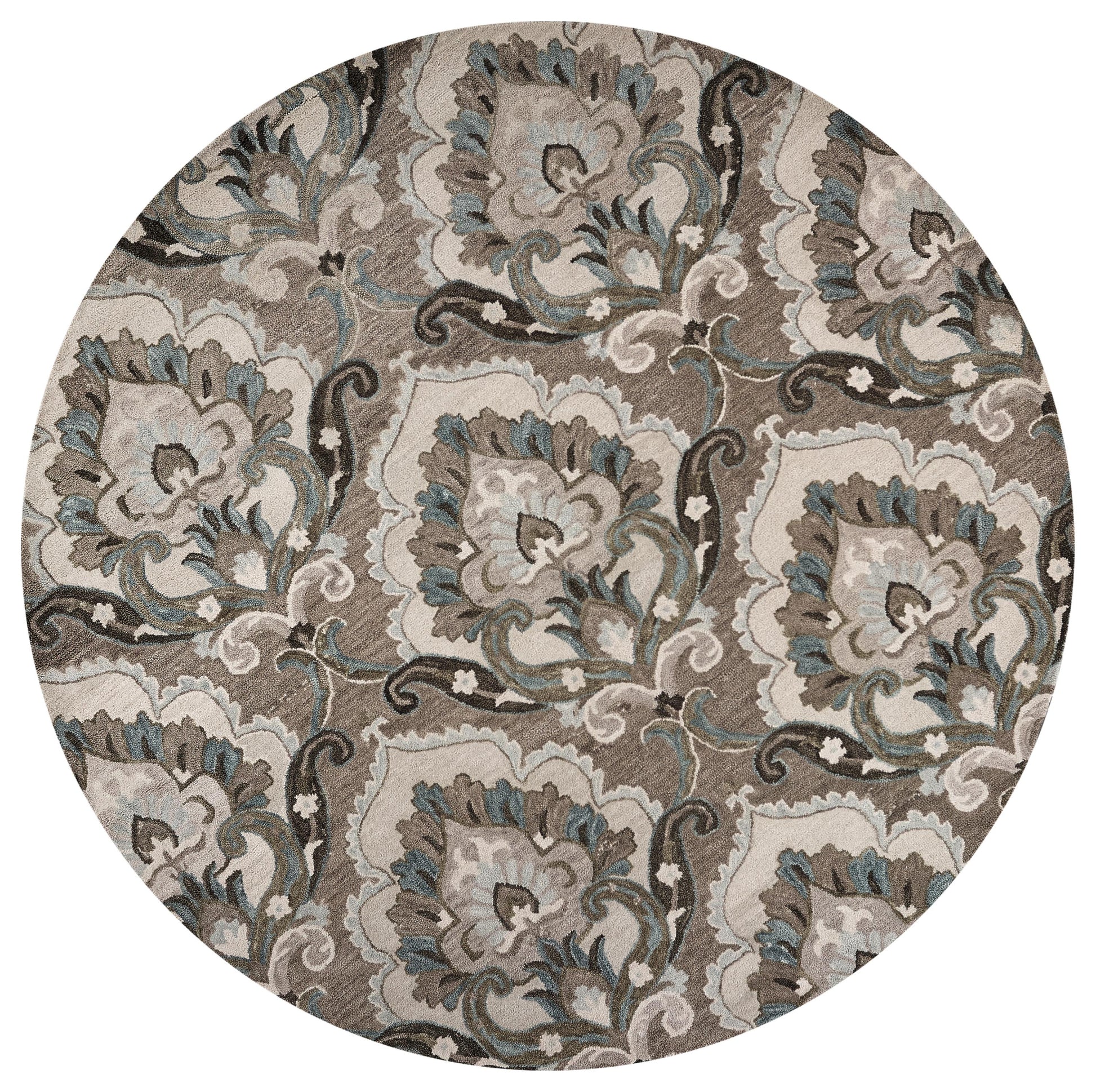 Leone Transitional 8' round rug.