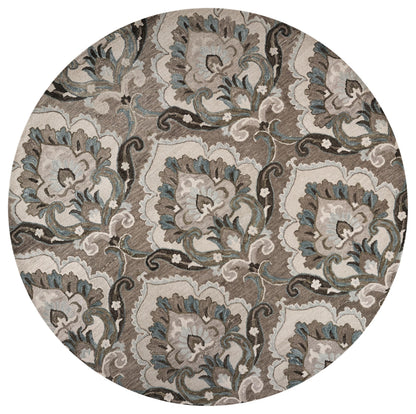 Leone Transitional 8' round rug.