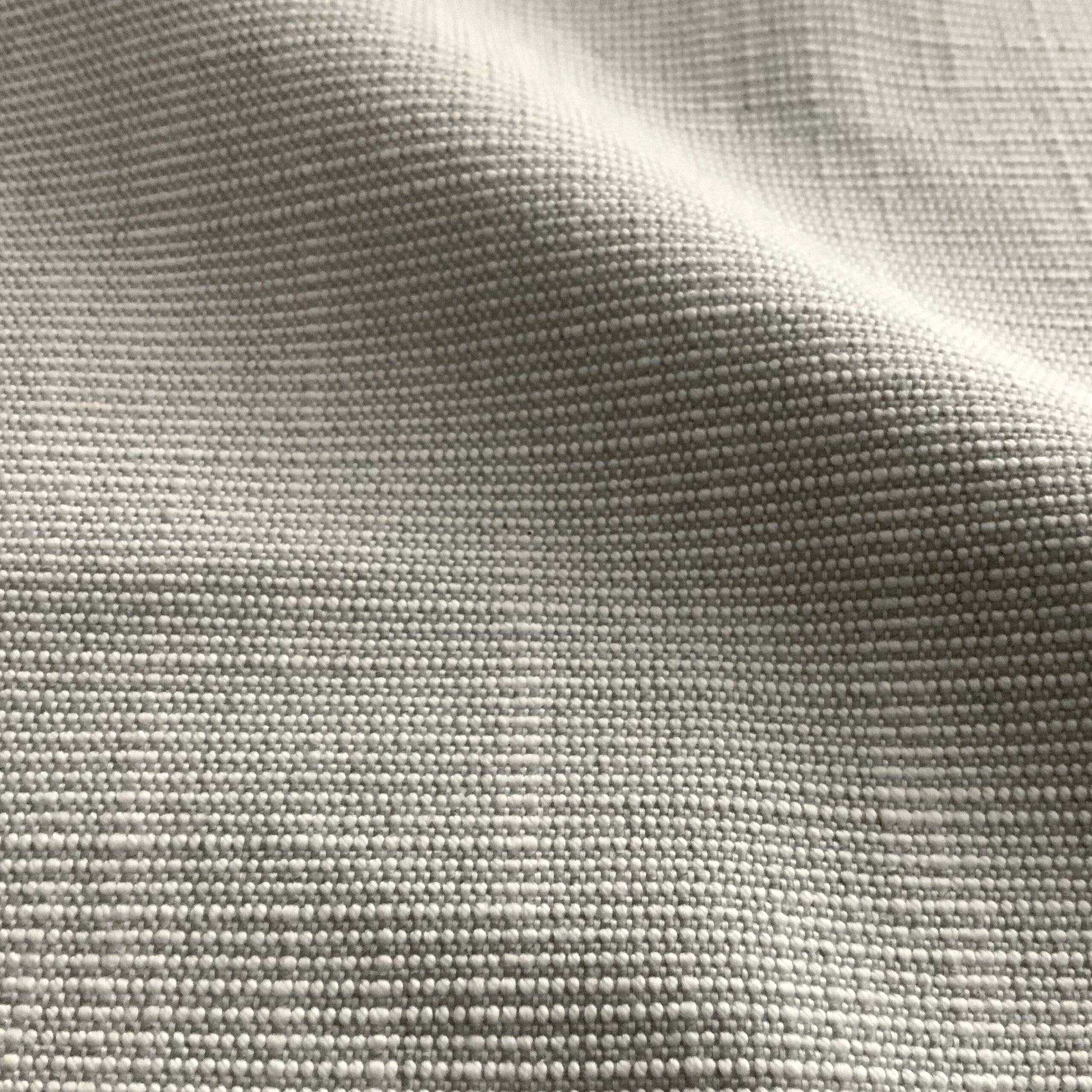 Light gray linen-textured woven fabric with subtle grid weave and soft drape, ideal for lounger upholstery.