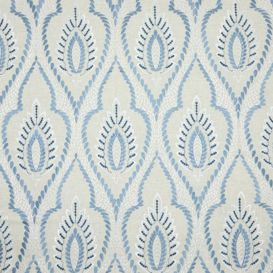 STOUT TEXTILES  MULTIPURPOSE,EMBROIDERIES TRANSITIONAL,, OGEE PERIWINKLE   - LUTZ-2