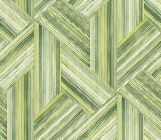 Seabrook Designs Living with Art Geo Inlay Geometric Contemporary Green Matte Sidewall - LW50104