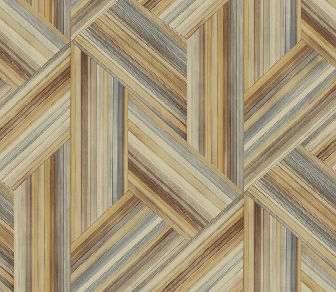 Seabrook Designs Living with Art Geo Inlay Geometric Contemporary Brown Matte Sidewall - LW50106