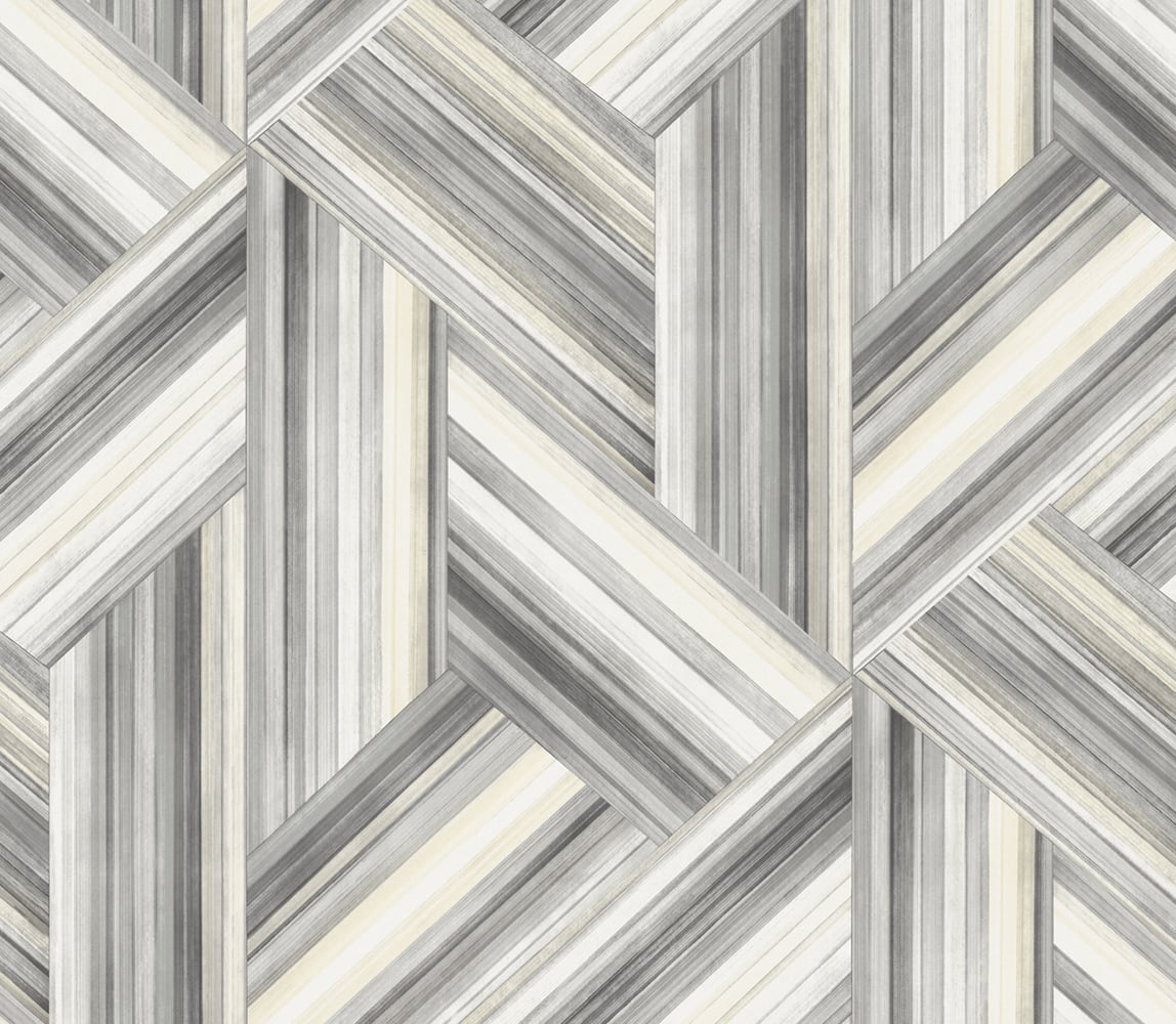 Seabrook Designs Living with Art Geo Inlay Geometric Contemporary Grey Matte Sidewall - LW50108