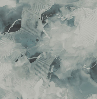 Seabrook Designs Living with Art Notch Trowel Abstract Abstract Contemporary Green Satin  - LW50204