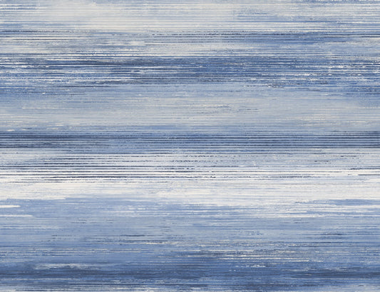 Seabrook Designs Living with Art Sunset Stripes Stripe Contemporary Blue Matte Sidewall - LW50402